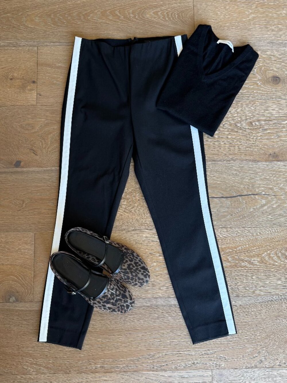 NWT Rag & Bone Ankle Simone Pants in Black White Side Stripe Size 6 ($325)